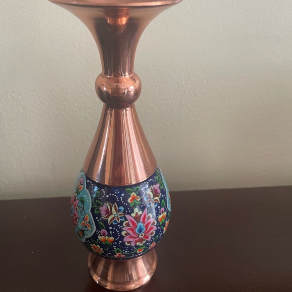 Persian Hand painted Copper Vase - Picture 8 of 8